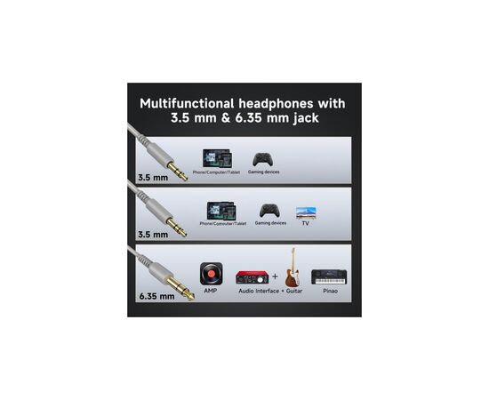 Наушники OneOdio Pro 10 3,5мм/6,35мм Silver (Pro 10 Silver), изображение 4