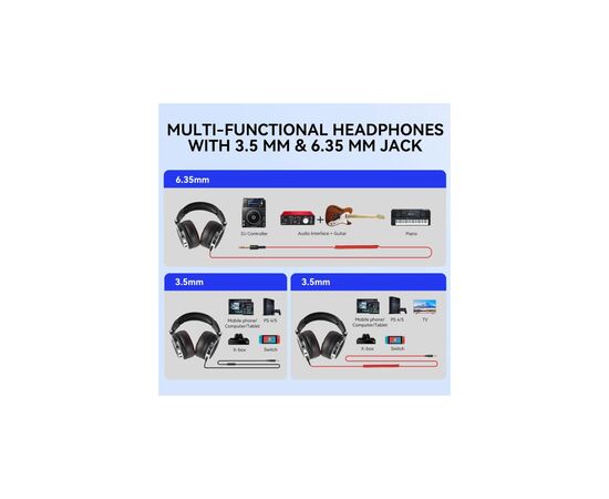 Навушники OneOdio Pro 50 3,5мм/6,35мм Black (Pro 50 Black), зображення 4