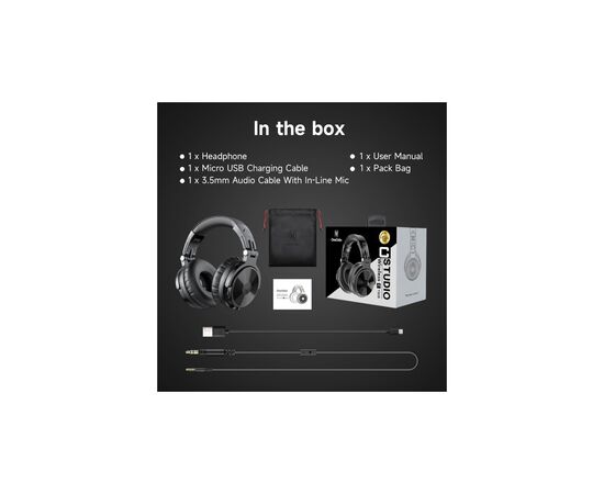 Навушники OneOdio Studio Pro C Bluetooth+3,5мм Black (Pro C Black), зображення 6