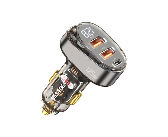 Зарядний пристрій Essager 2xUSB + 1xUSB-C 125W QC3.0/PD3.0 Display Car Charger (ECC2AC-FM12-Z)