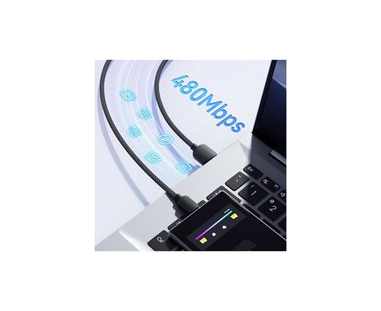 Дата кабель USB 2.0 AM to USB-C 1.0m 100W white Essager (EXC7A-WL02-P), зображення 3