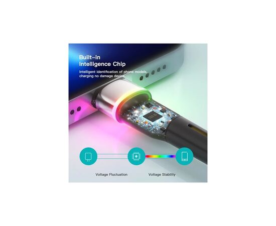 Дата кабель USB 2.0 AM to Lightning 1.0m 2.4A black Essager (EXCL-XCD01), зображення 10