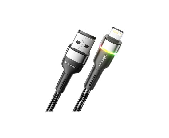 Дата кабель USB 2.0 AM to Lightning 1.0m 2.4A black Essager (EXCL-XCD01), зображення 2