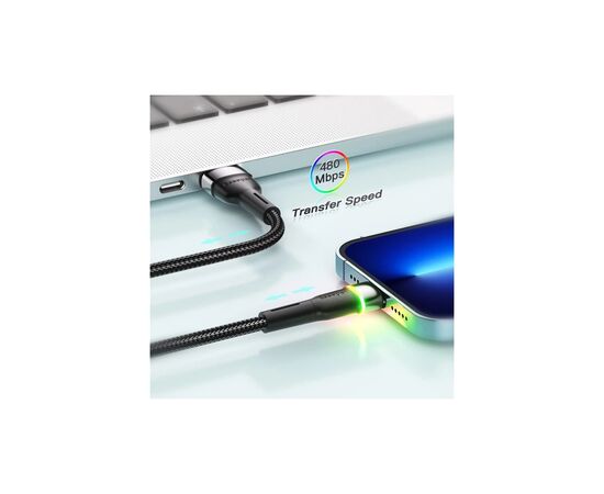 Дата кабель USB 2.0 AM to Lightning 1.0m 2.4A black Essager (EXCL-XCD01), зображення 7