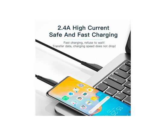 Дата кабель USB 2.0 AM to Micro 5P 1.0m 3A black Essager (EXCM-LS01), зображення 11