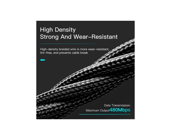 Дата кабель USB 2.0 AM to Micro 5P 1.0m 3A black Essager (EXCM-LS01), зображення 12