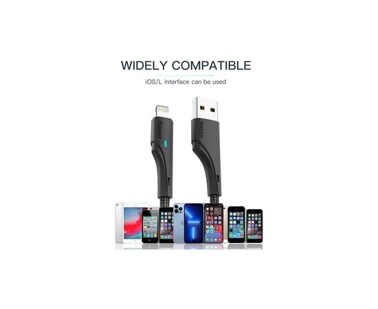 Дата кабель USB 2.0 AM to Micro 5P 1.0m 3A black Essager (EXCM-LS01), зображення 2