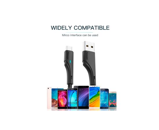 Дата кабель USB 2.0 AM to Micro 5P 1.0m 3A black Essager (EXCM-LS01), зображення 7