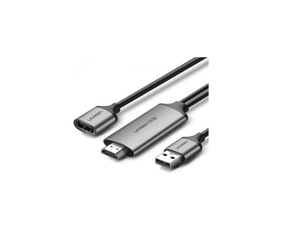 Кабель мультимедийный USB to HDMI 1.5m gray Ugreen (50291)