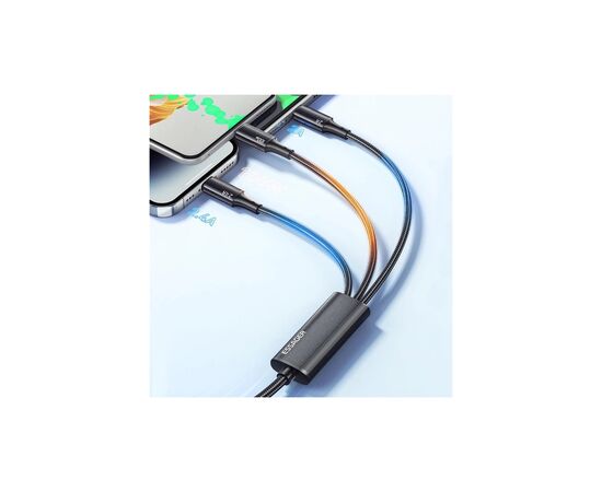 Дата кабель USB 2.0 AM to Lightning + Micro 5P + USB-C 1.2m 100W Essager (EXCMTL-JJ01-P), зображення 5