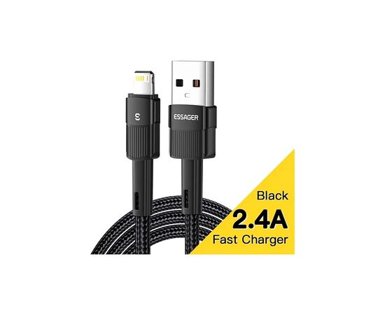 Дата кабель USB 2.0 AM to Lightning 1.0m 2.4A black Essager (EXCL-XC01)