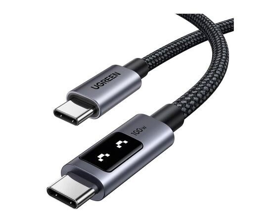 Дата кабель USB-C to USB-C 1.0m PD 100W L509 black Ugreen (35501), зображення 2