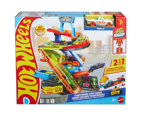 Автотрек Hot Wheels City Гараж-трансформер для трюков (JHL94)