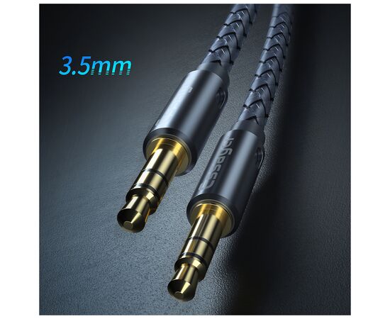 Кабель мультимедийный 3.5mm M to 3.5mm M 1.2m gray Essager (EYP35-DY0G), изображение 4