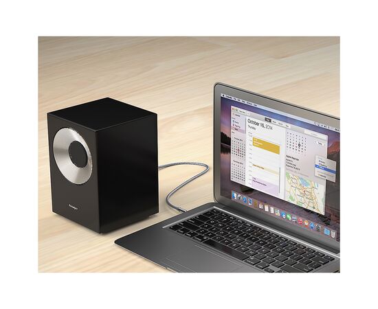 Кабель мультимедийный 3.5mm M to 3.5mm M 1.2m gray Essager (EYP35-DY0G), изображение 6