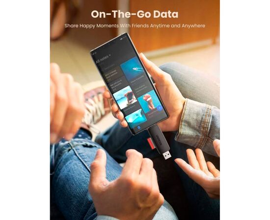 Считыватель флеш-карт Ugreen USB-C + USB to TF/SD 3.0 CM304 black (80191), изображение 5