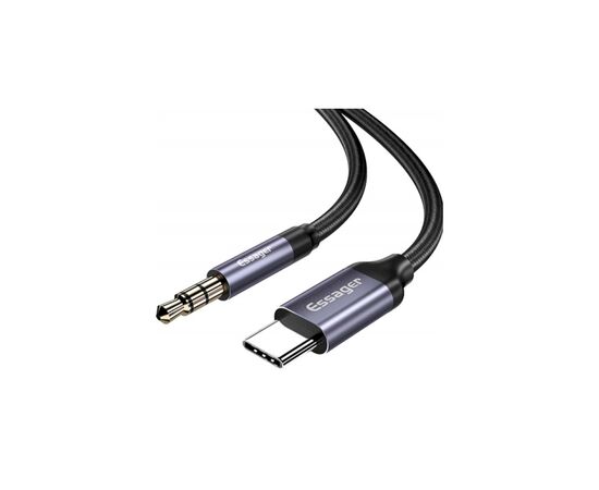 Кабель мультимедийный USB-C to 3.5mm M 1.0m gray Essager (EZJE02-0G), изображение 2