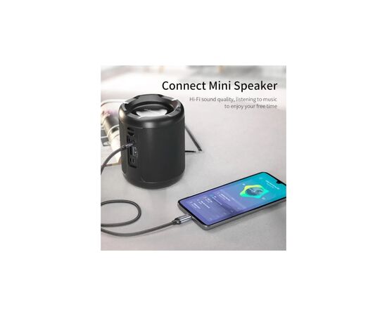 Кабель мультимедийный USB-C to 3.5mm M 1.0m gray Essager (EZJE02-0G), изображение 3