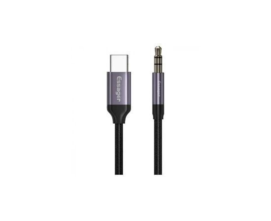 Кабель мультимедийный USB-C to 3.5mm M 1.0m gray Essager (EZJE02-0G)