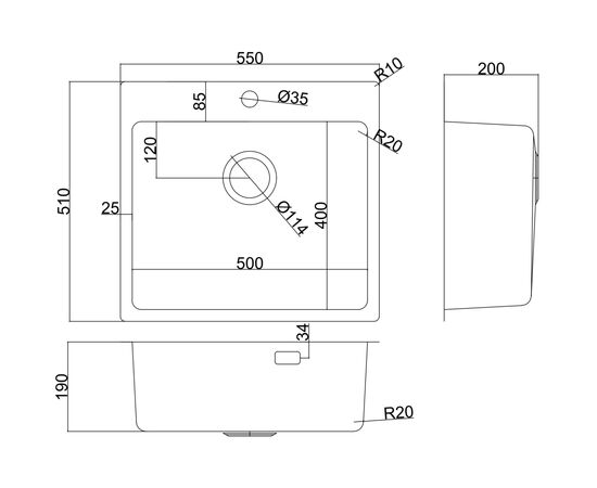 Мойка кухонная Interline ELEGANT Sateen PR, изображение 5