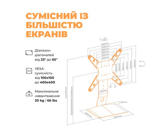 Кронштейн Kivi Motion TV Stand, зображення 8