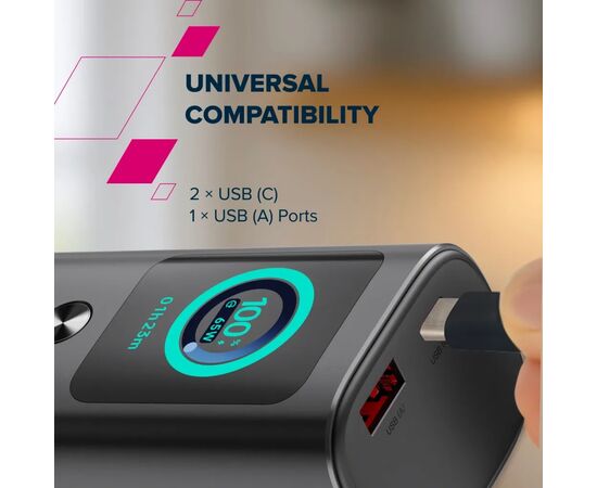 Батарея універсальна Canyon 20000mAh OnPower 265 PD/100W (CNS-CPB265DG), зображення 11