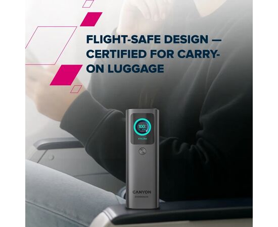 Батарея універсальна Canyon 20000mAh OnPower 265 PD/100W (CNS-CPB265DG), зображення 7