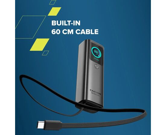 Батарея універсальна Canyon 20000mAh OnPower 265 PD/100W (CNS-CPB265DG), зображення 8