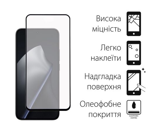 Стекло защитное Dengos Full Glue Xiaomi 15T/15T Pro Black (TGFG-430), изображение 2