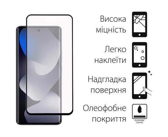Стекло защитное Dengos Full Glue Xiaomi Redmi Note 15 5G Black (TGFG-426), изображение 2