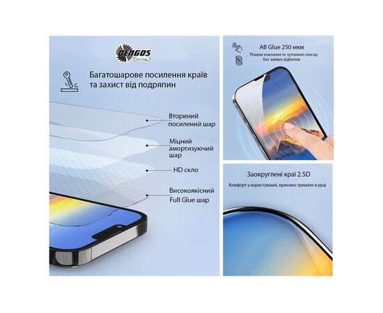 Стекло защитное Dengos Full Glue Xiaomi Redmi Note 15 5G Black (TGFG-426), изображение 4