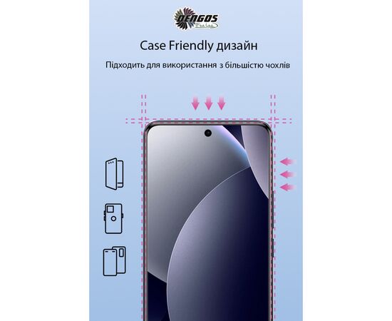 Скло захисне Dengos Full Glue Xiaomi Redmi Note 15 Pro 5G Black (TGFG-427), зображення 3