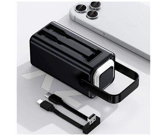 Батарея универсальная TheGeneral 20000mah Glim, 22.5W Fast Charge PD Lamp Black (40012919-01), изображение 5