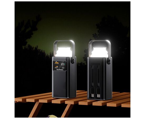 Батарея универсальная TheGeneral 20000mah Glim, 22.5W Fast Charge PD Lamp Black (40012919-01), изображение 6