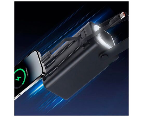 Батарея универсальная TheGeneral 20000mah Glim, 22.5W Fast Charge PD Lamp Black (40012919-01), изображение 7