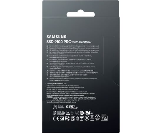 Накопичувач SSD M.2 2280 8TB 9100 PRO Heatsink Samsung (MZ-VAP8T0CW), зображення 10