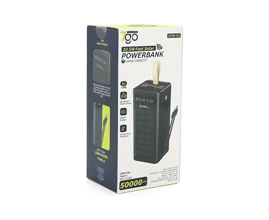 Батарея универсальная 7GO 50000mAh PD/22.5 Solar Black (GPW-01 / 45006), изображение 5