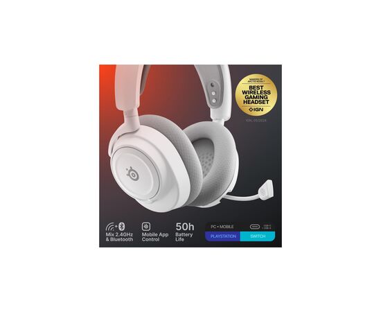 Наушники SteelSeries Arctis Nova 7 Gen 2 Wireless White (61731), изображение 6