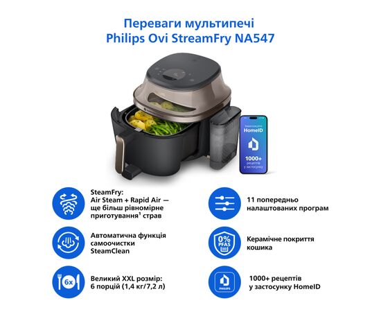 Мультипечь Philips Series 5000 OVI SteamFry (NA547/07), изображение 2