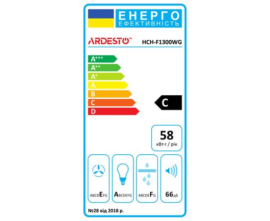 Вытяжка кухонная Ardesto HCH-F1300WG, изображение 12