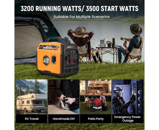 Генератор maXpeedingRODS MXR3800 инверторный 3,2 kW, 220V, 50Hz, 4л, ручной запуск (mxr3800), изображение 5