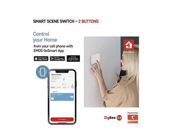 Умный выключатель EMOS H5012 2 buttons ZigBee 3.0 (H5012), изображение 10