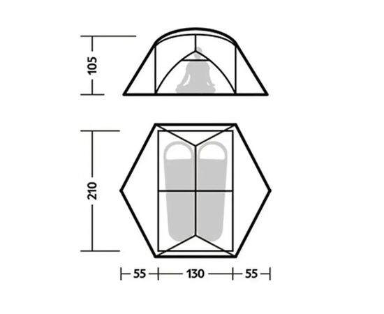 Намет Naturehike надлегкий двомісний Mongar CNK2550WS016, 15D, сiрий (6927595770504), зображення 8