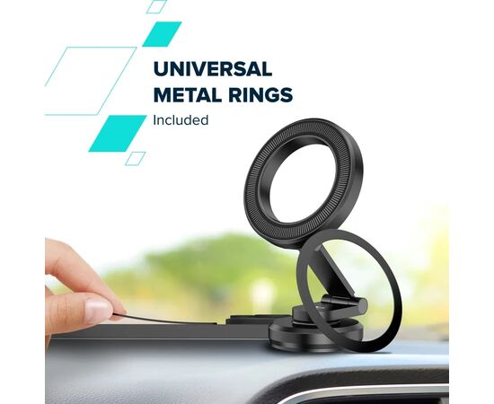 Універсальний автотримач Canyon Magnetic phone holder OnGrip 10 aluminum Black (CNS-CCHM10), зображення 12