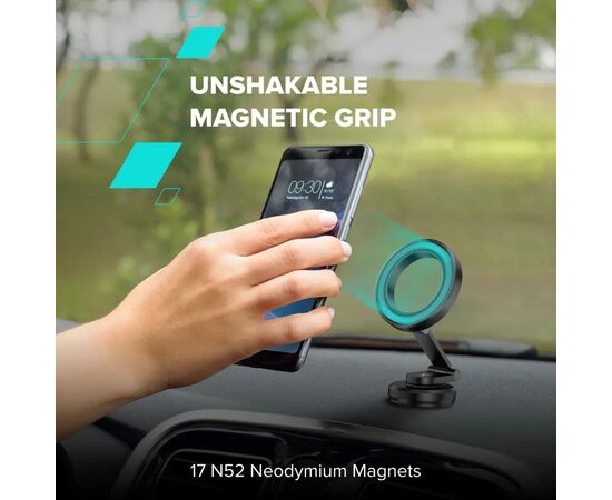 Універсальний автотримач Canyon Magnetic phone holder OnGrip 10 aluminum Black (CNS-CCHM10), зображення 8