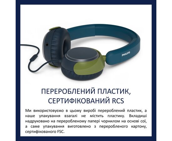 Навушники Philips TAK2000CT/00 USB-C/3,5 мм Blue/Green (TAK2000CT/00), зображення 5