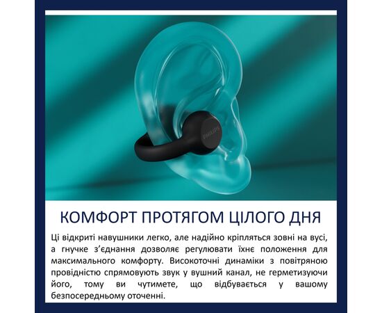 Наушники Philips TAQ2000BK/00 Wireless Black (TAQ2000BK/00), изображение 8