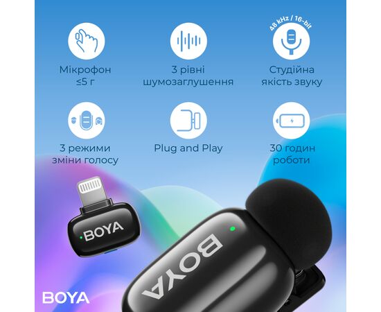 Микрофон Boya mini-16 Type-C Black (mini-16), изображение 8