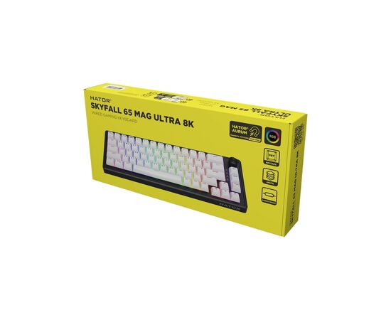 Клавиатура Hator Skyfall 65 MAG ULTRA 8K Aurum Ice RGB USB UA Black/White (HTK1860UA), изображение 7