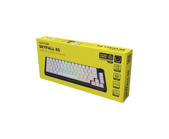 Клавіатура Hator Skyfall 65 Aurum Sterling RGB Wireless/Bluetooth/USB UA Black/White (HTK3160UA), зображення 7